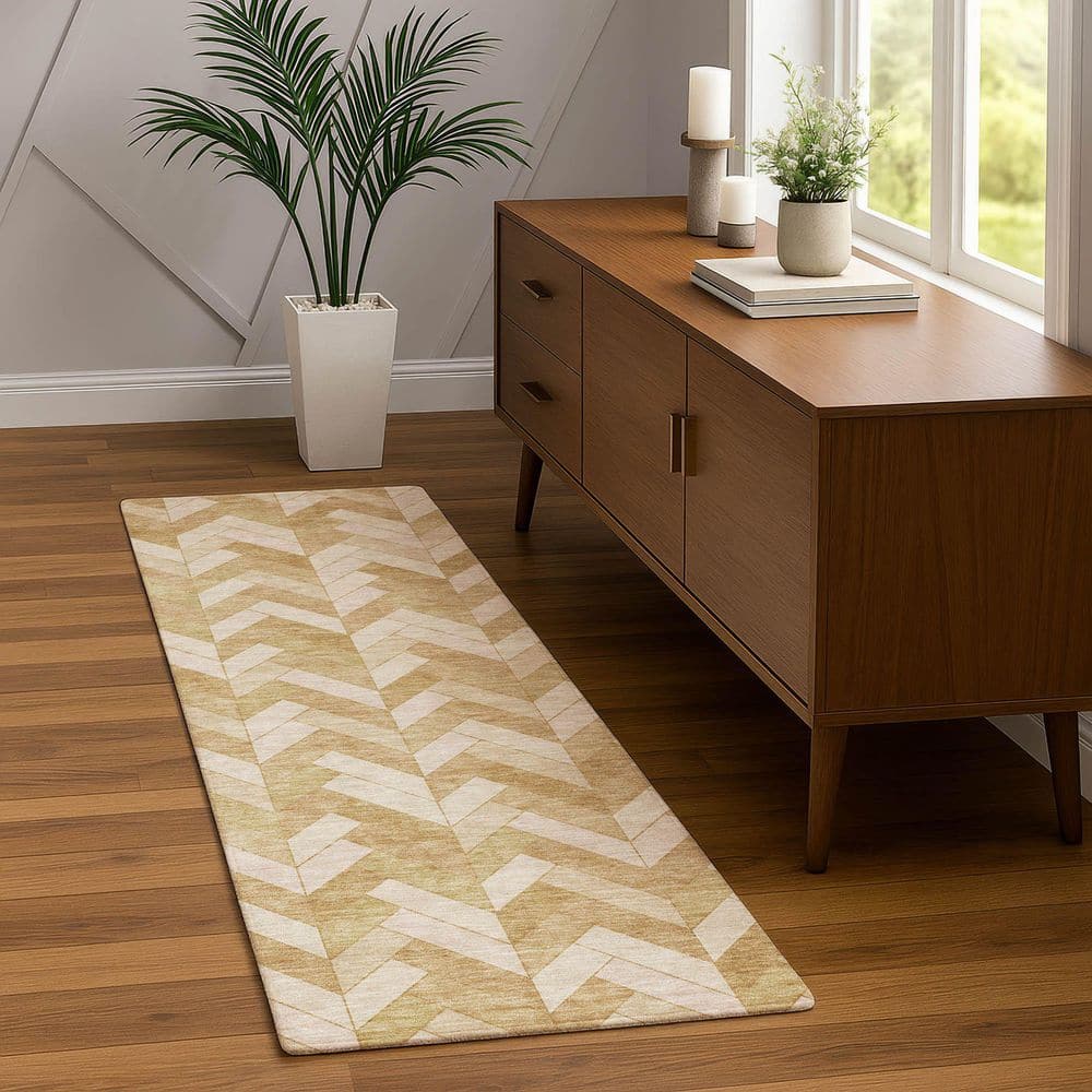 Chantille Machine Washable Indoor/Outdoor Abstract ACN2297 Wheat 2 ft. 3 in. x 7 ft. 6 in. Runner Rug price history on PriceWatchPro