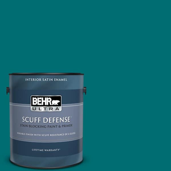 BEHR ULTRA 1 gal. #MQ6-35 Teal Motif Extra Durable Satin Enamel Interior Paint & Primer