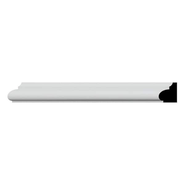 WM1207 11/16 in. D x 7/8 in. W x 96 in. L Americraft Finger-Joint Pine Base Cap Moulding, Primed Fingerjoint Pine