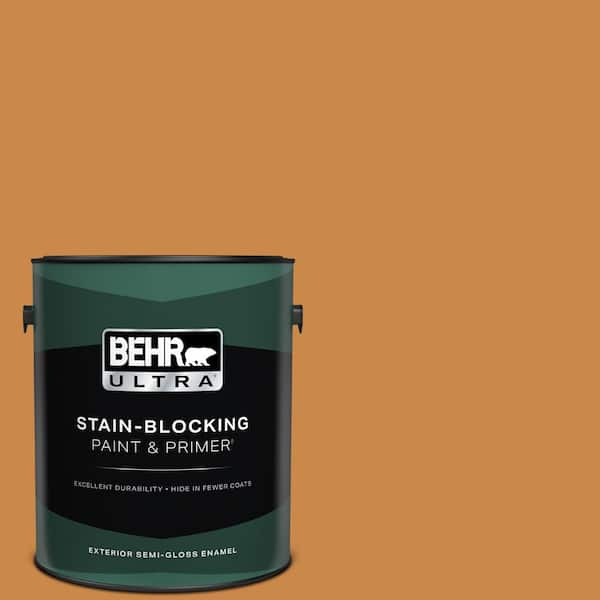 BEHR ULTRA 1 gal. #M240-7 Golden Pumpkin Semi-Gloss Enamel Exterior Paint & Primer