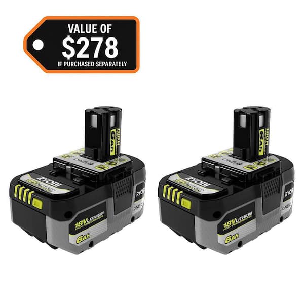 ONE+ HP 18V HIGH PERFORMANCE Lithium-Ion 6.0 Ah Battery (2-Pack)
