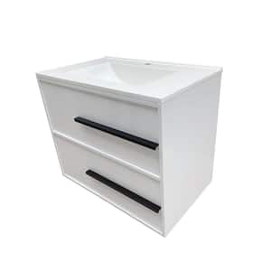 Cecelia 30 in. W x 18 in. D x 24.40 in. H Bath Vanity in White with White Cultured Marble Vanity Top and Basin