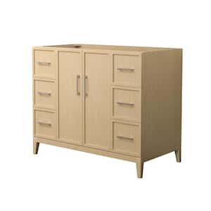 Elan 41 in. W x 21.5 in. D x 34.25 in. H Single Bath Vanity Cabinet without Top in White Oak with Brushed Nickel Trim