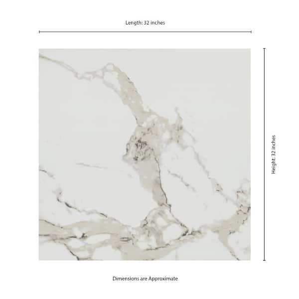 Home Decorators Collection - Crystal Bianco 32 in. x 32 in. Polished Porcelain Marble Look Floor and Wall Tile (21.33 sq. ft./Case)