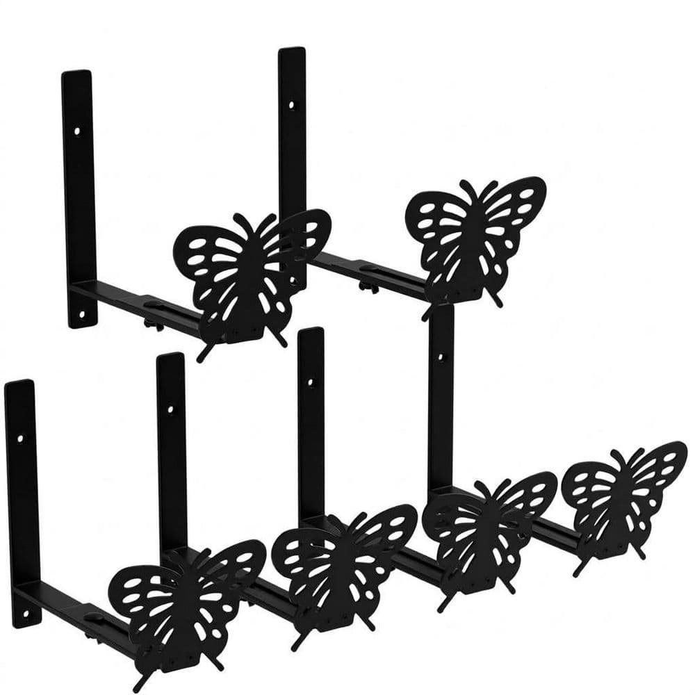 Iron Window Box Brackets with Adjustable Base Heavy Duty Wall Mount Planter Holder Anti-Rust Black 6 Pack price history on PriceWatchPro