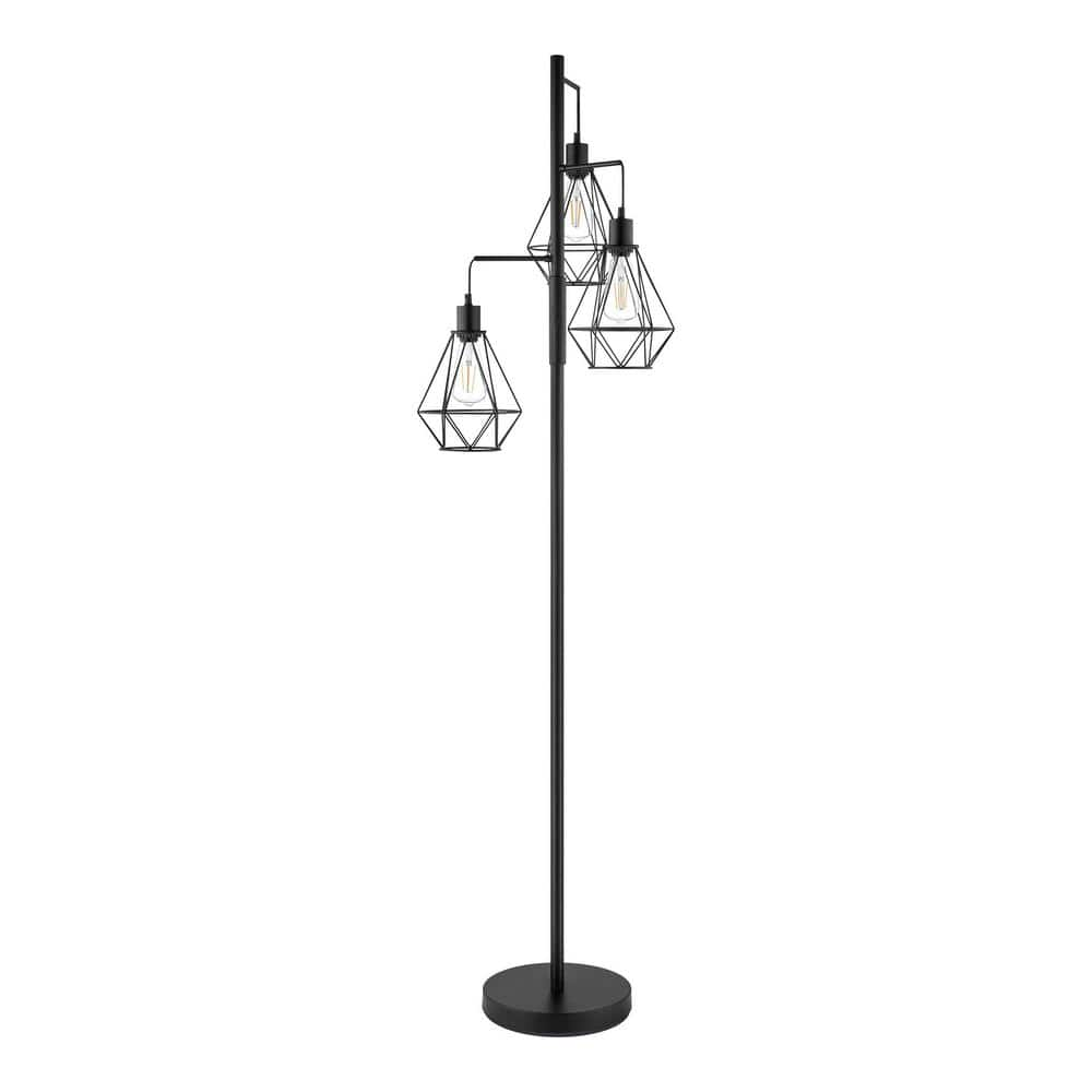 hampton-bay-winfield-69-in-3-light-black-floor-lamp-with-metal-shades