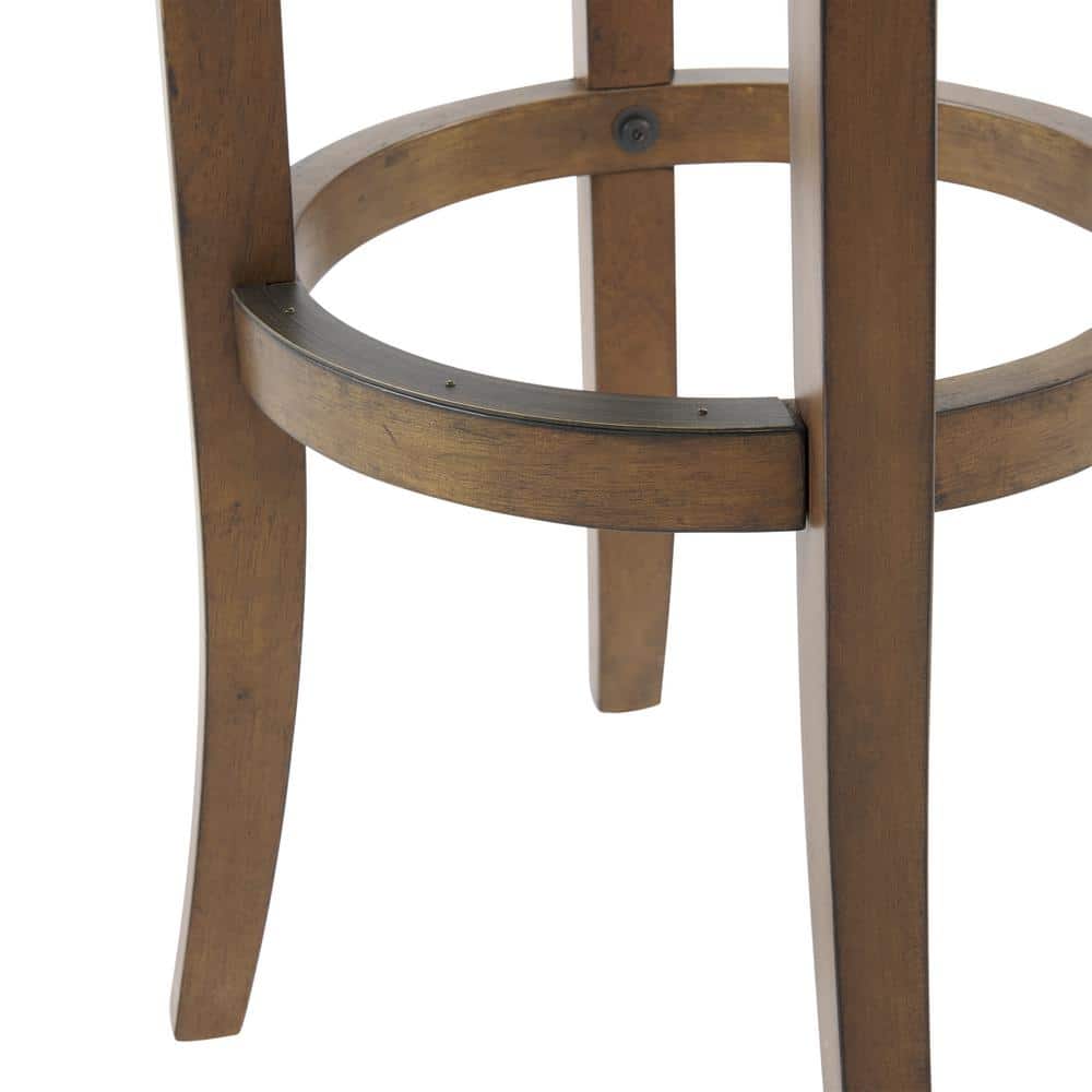 Natick 30" Brown Wood Backless Bar Stool
