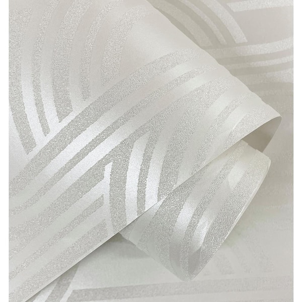 Pearlescent Glass Beaded Deco Arches Paper Unpasted Nonwoven Wallpaper Roll 57.5 sq. ft.