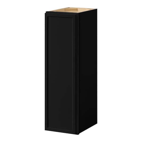 Leyton 9 in. W x 12 in. D x 30 in. H Ready to Assemble Plywood Slim Shaker Wall Kitchen Cabinet in Raven Black