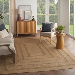 Natural Seagrass Natural 8 ft. x 10 ft. Solid Contemporary Area Rug