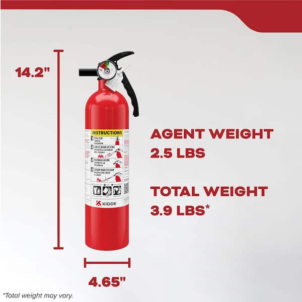 Kidde Home 1-A:10-B:C Class ABC 2.5 lb. Fire Extinguisher 2-Pack