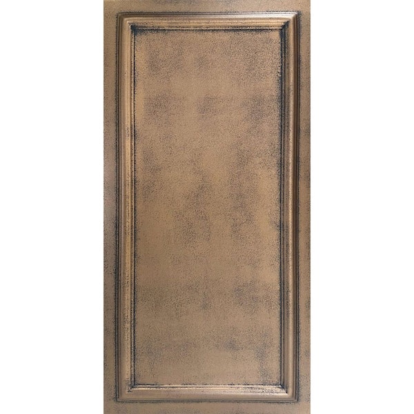 Framed Panel Antique Copper Orange 1.6 ft. x 3.3 ft. Decorative Foam Glue Up Ceiling Tile (128.2 sq. ft. /case)