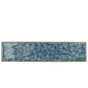 Roman Selection Iced Blue 2 in. x 8 in. Polished Glass Mosaic Wall Tile (36 pieces 4 sq.ft./Box)