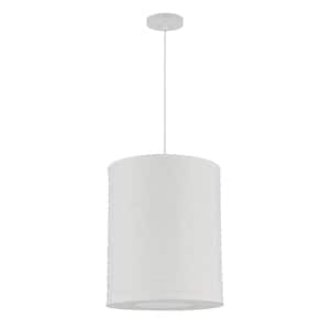 1-Light White Paper Lantern Pendant Light
