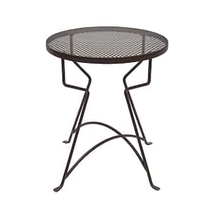 ACHLA DESIGNS 23.5 in. Tall Indoor/Outdoor Round Black Powder Coated ...