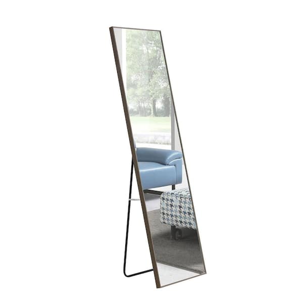 Miscool Anky 58 in. W x 15 in. H Wood Framed Rectangle Full Length Mirror, Floor Mirror in Gray