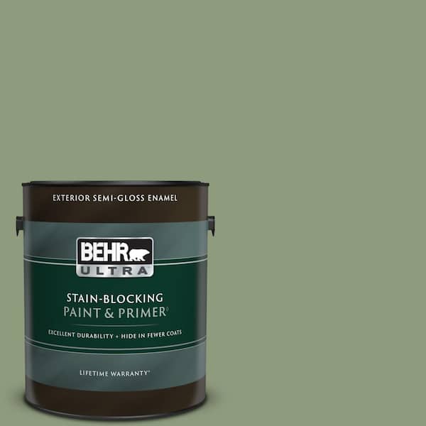 BEHR ULTRA 1 gal. #ICC-76 Herbal Scent Semi-Gloss Enamel Exterior Paint & Primer