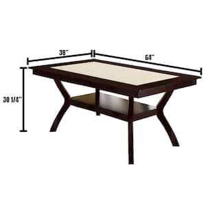 Brent Dark Cherry and Ivory Transitional Style Dining Table