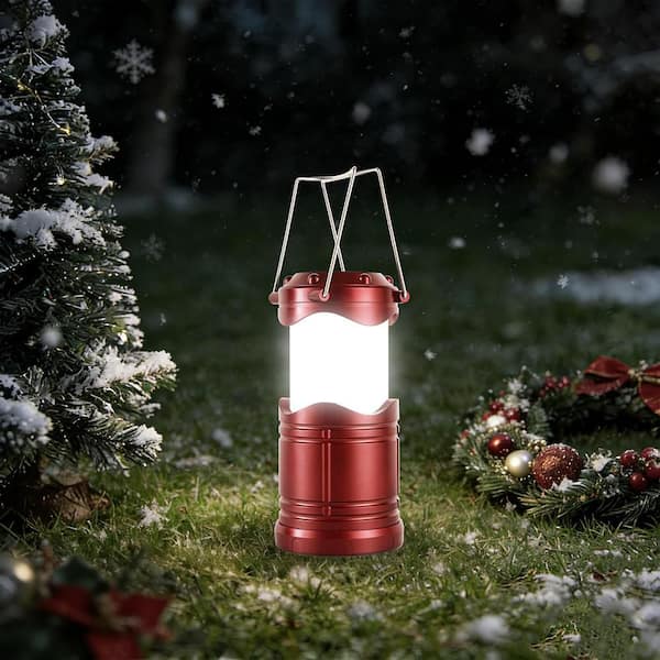 Burgundy Battery Powered Portable Collapsible Hanging Night Light