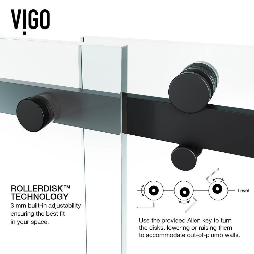 Luca 60" Matte Black Frameless Sliding Tub Door with Clear Glass