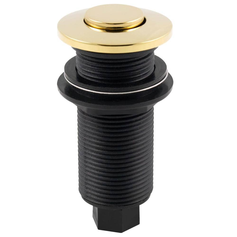 Westbrass Sink Top Waste Disposal Replacement Air Switch Trim Only, Flush Button, Polished Brass