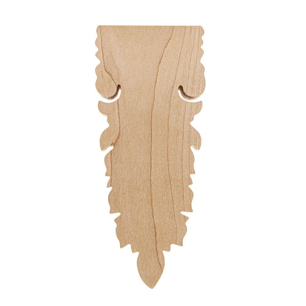 Hand Carved Unfinished Solid Wood Acanthus Applique