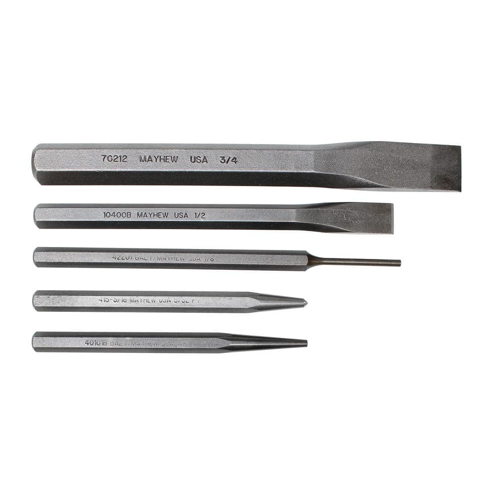 Mayhew Punch and Chisel Set (5-Piece)