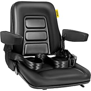 Universal Fold Down Forklift Seat with Retractable Safety Belt Armrest Adjustable Seat for Excavator, Forklift, Tractor