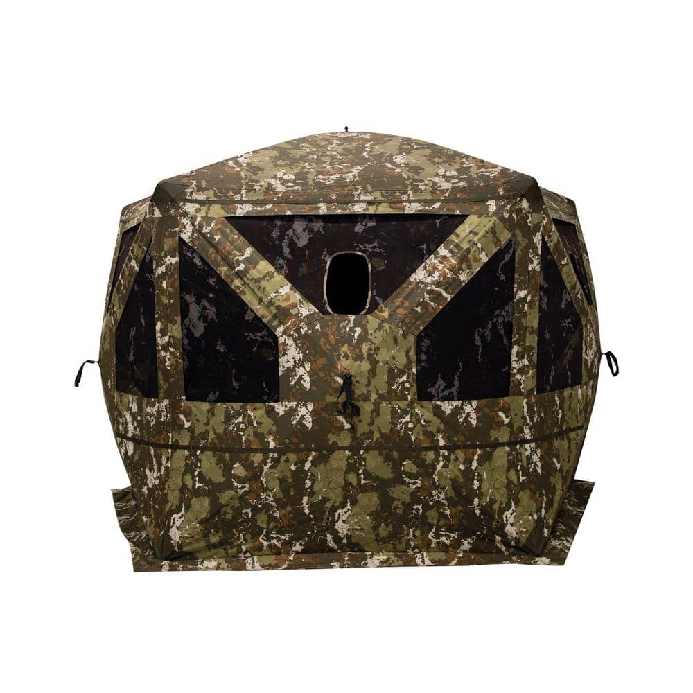 Barronett Blinds 72 in. x 96 in. x 96 in. Pentagon Heavy-Duty, Portable Hunting Blind, 5-Sided Hub Blind, 4-Person, Crater Harvest