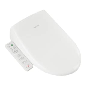 Electric Heated Bidet Seat for Elongated Toilets in. White With Memory Function