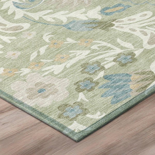 Chantille Machine Washable Indoor/Outdoor Abstract ACN3049 Celery 5 ft. x 7 ft. 6 in. Area Rug