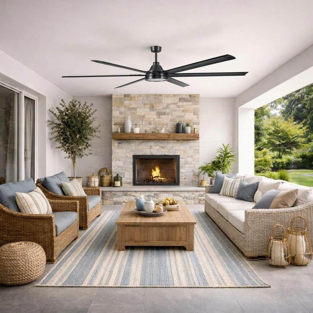 Hampton Bay Tilden 100 in. Indoor/Outdoor Brushed Carbon Ceiling