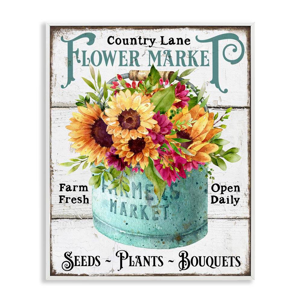 Country Lane Flower Market by Creatif Belle White Framed Nature Giclee Art Print 30 in. x 24 in. price history on PriceWatchPro