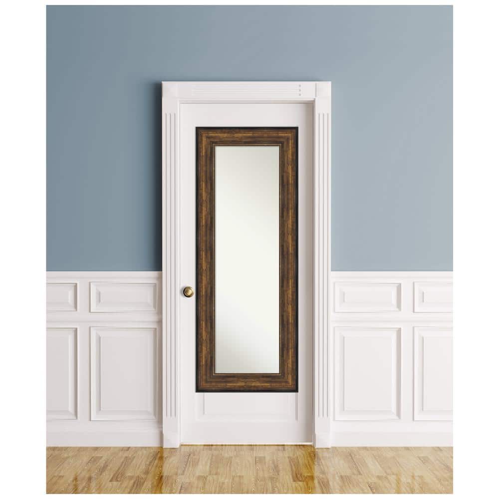 Bronze Full Length Rectangular Mirror with Matte Black Edge