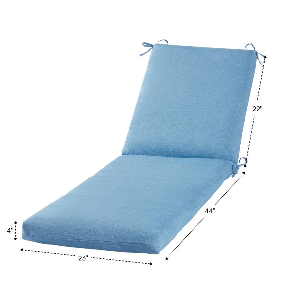 Denim Blue Outdoor Polyester Chaise Lounge Cushion