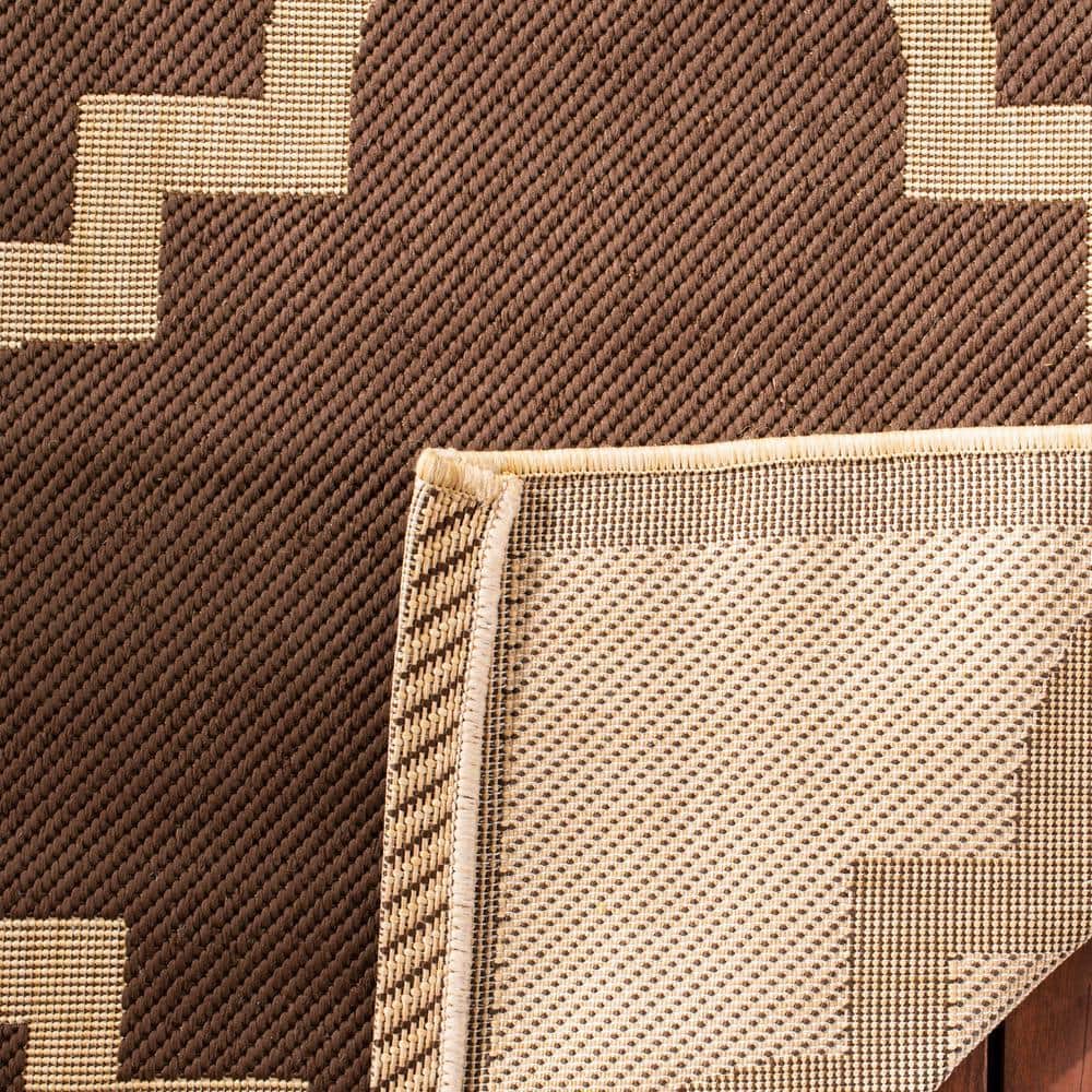 Trellis Dark Brown 31" Square Indoor/Outdoor Easy-Care Rug
