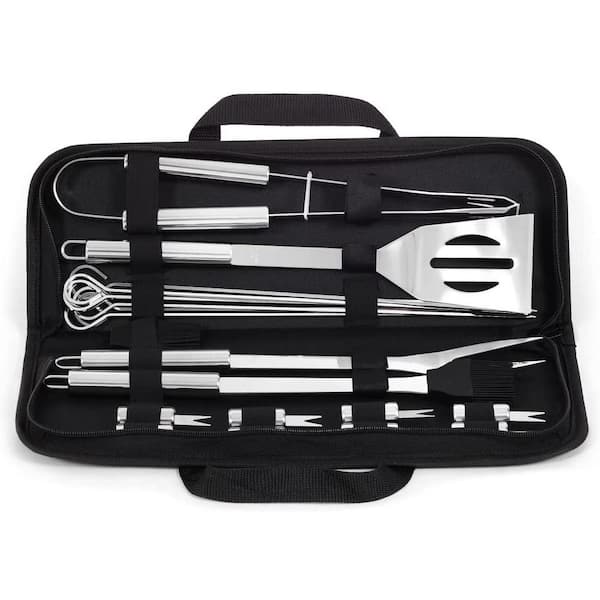 Brookstone BBQ Barbeque Grill Tool Accessory Set in Case 18