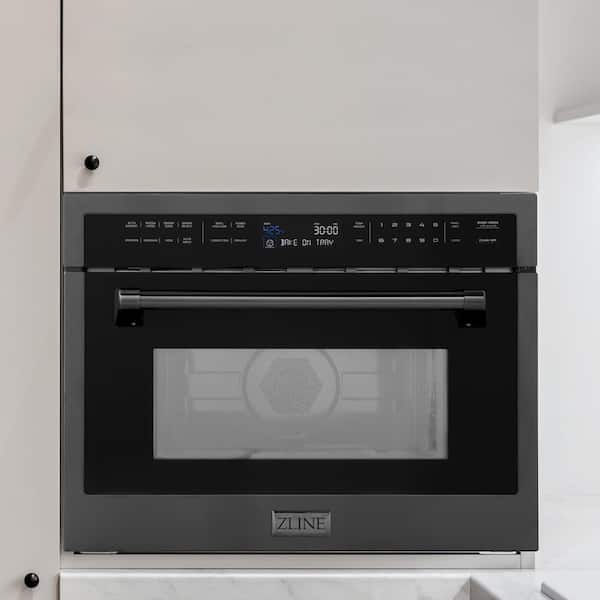 24 in. 1000-Watt Built-In Microwave Oven in Black Stainless Steel