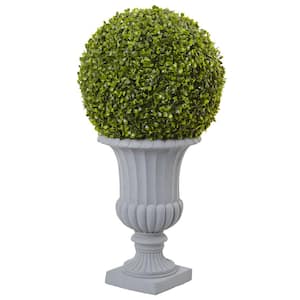 2.5 ft. Artificial Boxwood Topiary with Urn (Indoor/Outdoor)