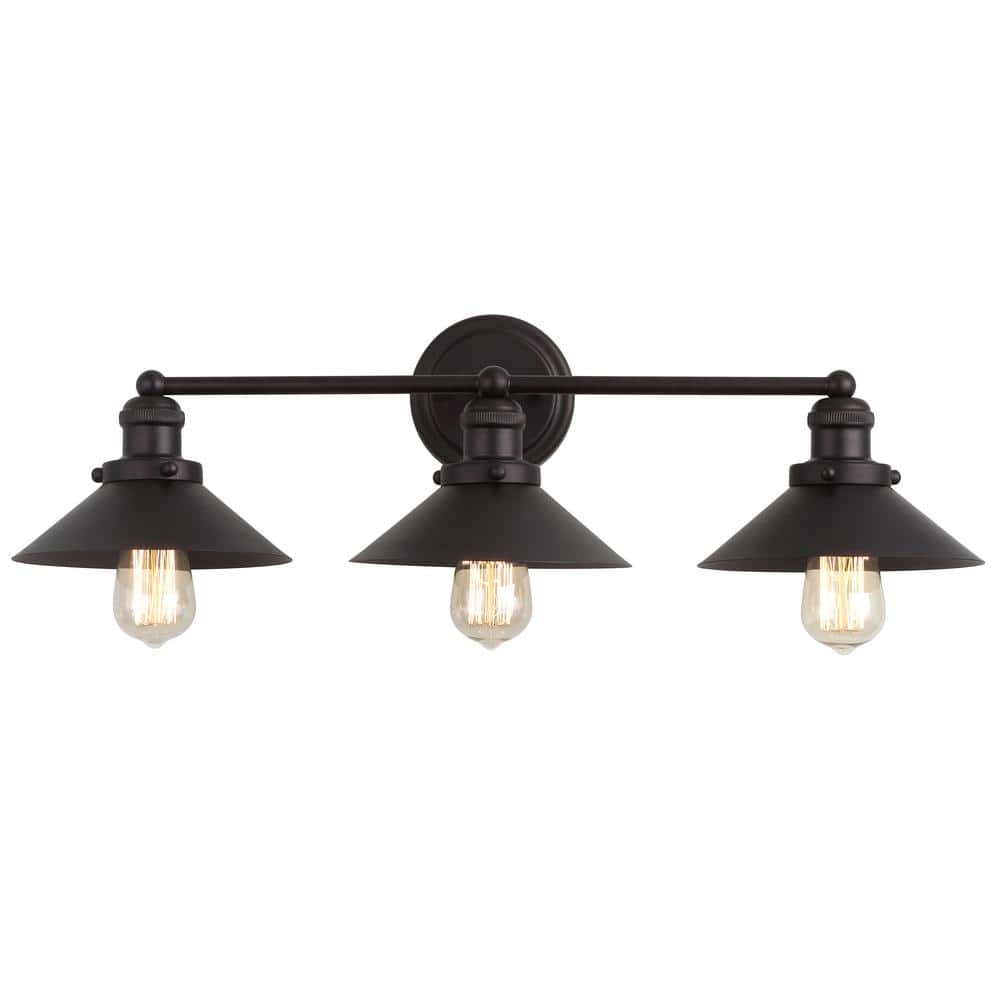 Elegant July Oil-Rubbed Bronze 3-Light Vanity Sconce with Clear Shade