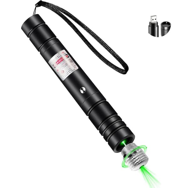 High Power Green Laser Pointer Indicator Light Long Range Screen for Hiking USB Charge Precision Focus Aluminum Alloy