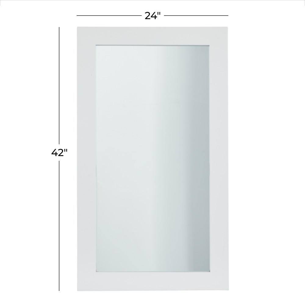 Sleek Black Wood Full-Length Contemporary Wall Mirror - 24"W x 42"H