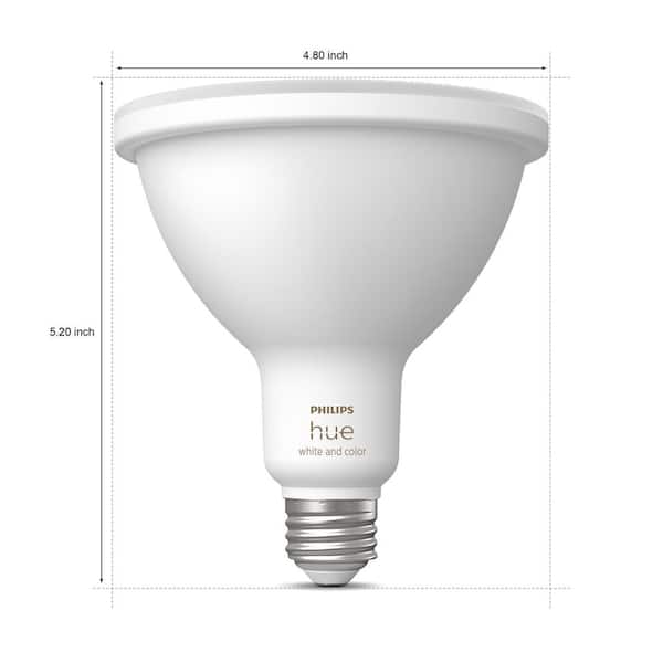 Philips Hue 100-Watt Equivalent PAR38 Smart Waterproof Changing Light Bulb (1-Pack) - Home Depot