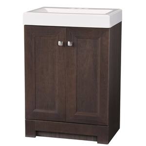 Shaila 24.5 in. W Bath Vanity in Gray Oak with Cultured Marble Vanity Top in White with White Sink