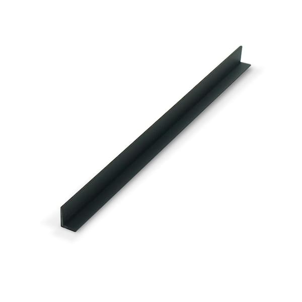 Outwater 5/16 in. D x 7/16 in. W x 36 in. L Black Styrene Plastic 90° Uneven Leg Angle Moulding 12 Total L ft. (4-Pack)