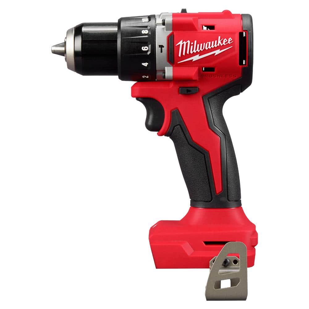 Milwaukee M18 18V Lithium-Ion Brushless Cordless 1/2 in. Compact Hammer Drill/Driver (Tool-Only) -  3602-20