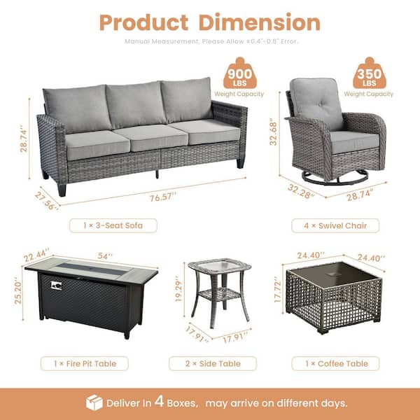 ꙳★*゜♻️ PATIO ꙳★*゜ StyleWell Park Pointe 4-Piece Wicker Patio Conversation Set