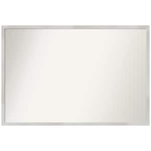 Svelte Silver 37.5 in. x 25.5 in. Non-Beveled Modern Rectangle Wood Framed Wall Mirror in Silver