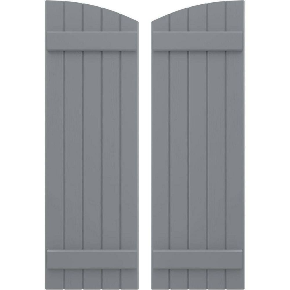17-1/2 in. W x 76 in. H Americraft Exterior Real Wood Joined Board and Batten Shutters with Elliptical Top Ocean Swell price history on PriceWatchPro