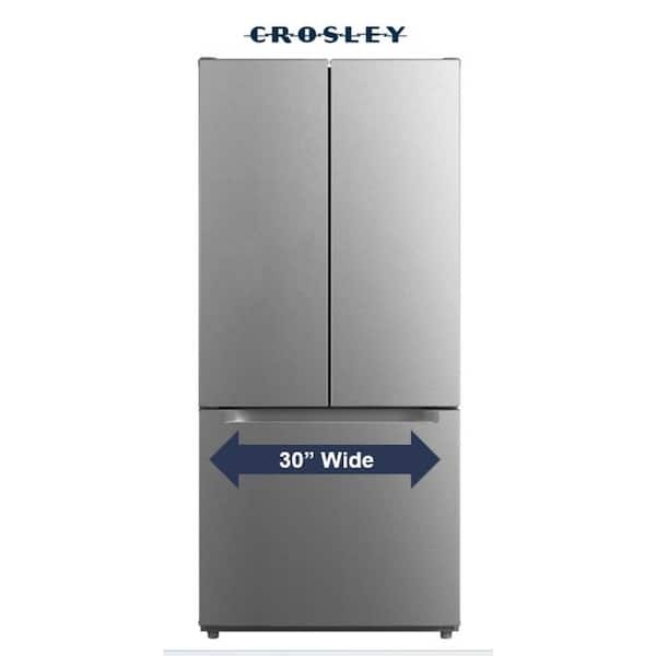 30 in. 18.4 cu. ft. French Door with Pocket Handle Design with Adjustable Door Bins and Ice Maker Ready in Stainless